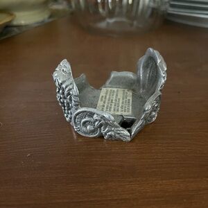 Votive Candle Holder - Silver with Grapes